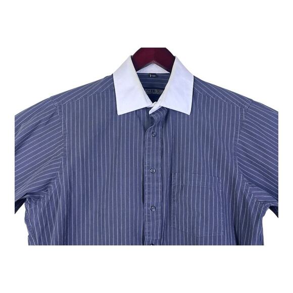 Donald J Trump Men Dress Shirt 15.5 32/33 Black Striped Signature Long Sleeve - Picture 2 of 12